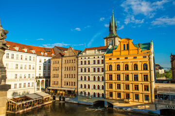 The architecture of old Europe. Colorful low rise stylish buildings. Urban landscape