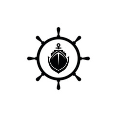 Fototapeta premium Simple ship logo design vector