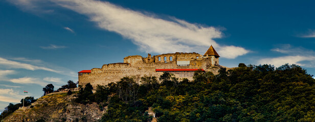 Visegrad castle budapest with clouds in the sky