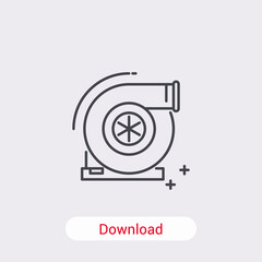 Car Turbocharger icon isolated on background. Mechanical symbol modern, simple, vector, icon for website design, mobile app, ui. Vector Illustration