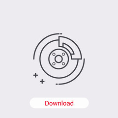 Car brake pad icon isolated on background. Mechanical symbol modern, simple, vector, icon for website design, mobile app, ui. Vector Illustration © Parvin