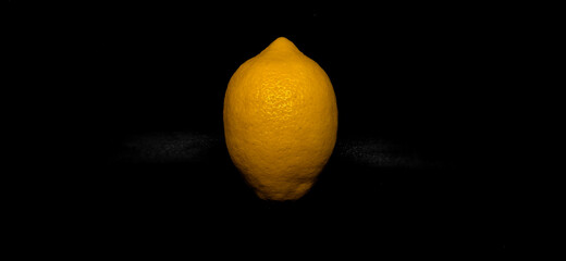 lemon on black background