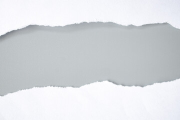 white torn paper on gray background. collection paper rip