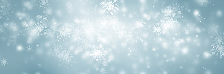 white bokeh blur background / Circle light on blue background / abstract light background