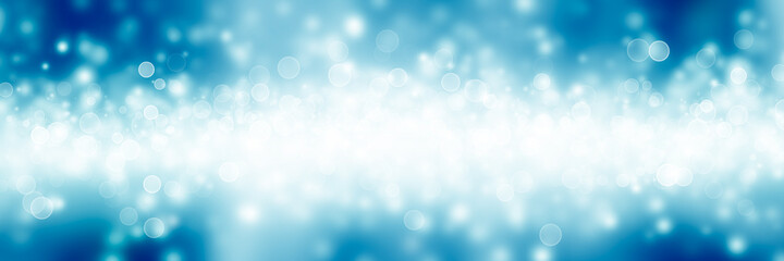 white bokeh blur background / Circle light on blue background / abstract light background