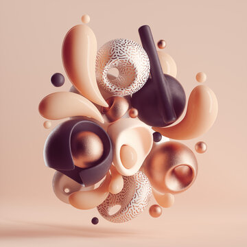 Group Of Abstract Curved Shapes