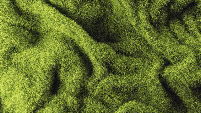 Fuzzy green felt fabric