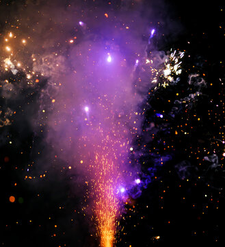 Sparkling firework at night for celebration