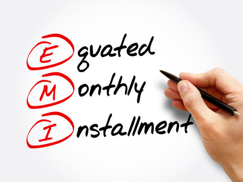 EMI - Equated Monthly Installment acronym, business concept background