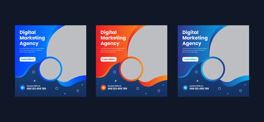 Modern Creative Digital Marketing Web Banner Or Square Flyer