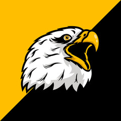Eagle Logo Esport. Bird Wild Animal Mascot Icon Vector Illustration Template. Eagle Cartoon Logo Symbol Company Branding Concept