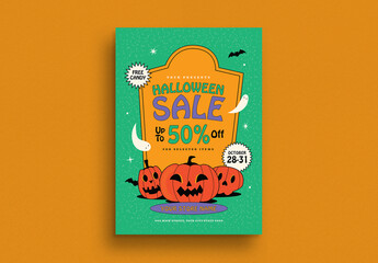 Halloweeen Sale Event Flyer Layout - Powered by Adobe