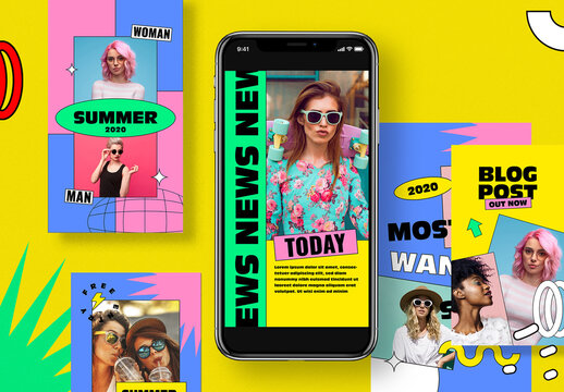 90s Style Social Media Stories