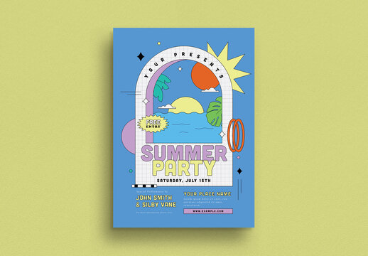 Summer Party Flyer Layout