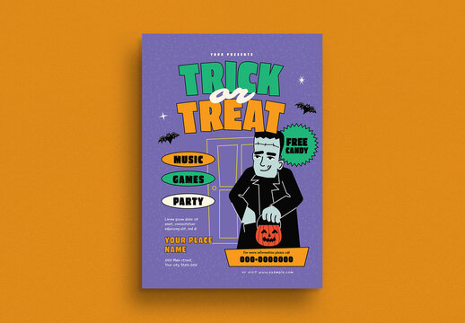 Trick or Treat Halloween Flyer Layout