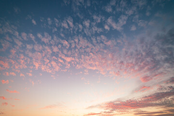 Cirrocumulus clouds sunset sky landscape - 379958561