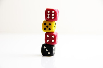 decorative and colorful cube dice