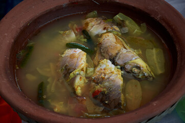 Spicy Curry fish, Traditional Asian cuisine