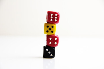 decorative and colorful cube dice