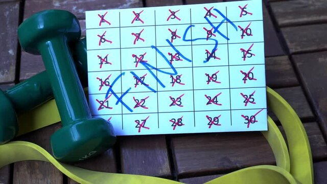 sport schedule calendar - start a diet, doing sport and gymnastics at home and outdoors and follow the flow of time day by day until the end of the program           