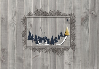 Christmas design over rustic wooden background