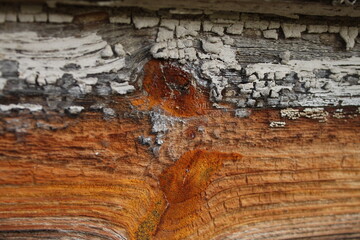 Weathered painted siding