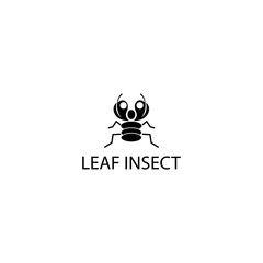 insect leaf logo creative illustration black vector design icon