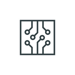 Circuit board, technology icon, vector illustration. Technology - vector logo template for corporate identity. Abstract chip sign.