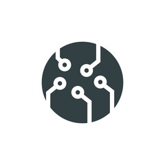 Circuit board, technology icon, vector illustration. Technology - vector logo template for corporate identity. Abstract chip sign.