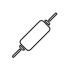 Rolling pin icon. Kitchen baker roller sign.