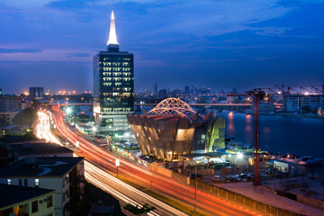 Skyline/Cityscape of Victoria Island in Lagos, Nigeria - obrazy, fototapety, plakaty