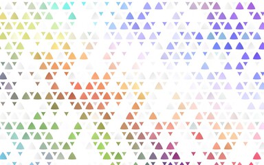 Light Multicolor, Rainbow vector seamless background with triangles. Illustration with set of colorful triangles. Trendy design for wallpaper, fabric makers.
