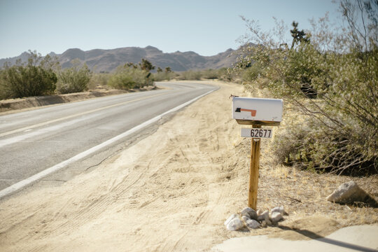 Desert Mailbox on the side of the road in Joshua Tree National Park