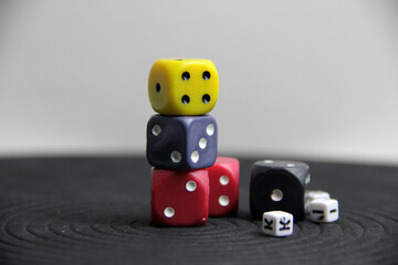 decorative and colorful cube dice