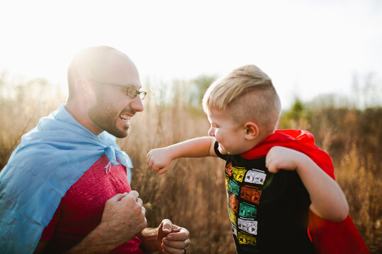 Father and Son playing