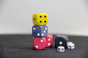 decorative and colorful cube dice
