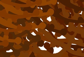 Dark Orange vector template with chaotic shapes.