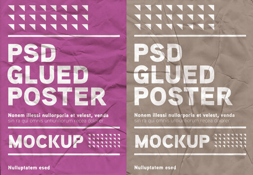 Glued Wall Poster Effect