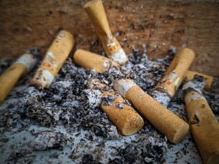 cigarette in ashtray