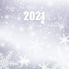 Elegant Christmas background with snowflakes and place for text. Vector Illustration.