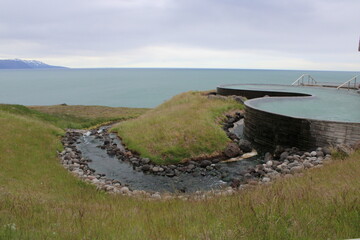 Plakat Geothermal Swimming Pool with a great Ocean View in North Iceland