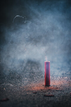 Burning fuse on fire cracker