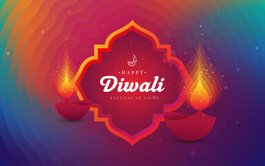 Happy Diwali Festival Background Design Template Vector Illustration
