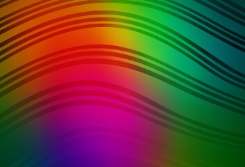 Dark Multicolor vector background with lines.