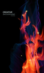 Abstract wave and flame element for design. Vector, illustration, eps10.