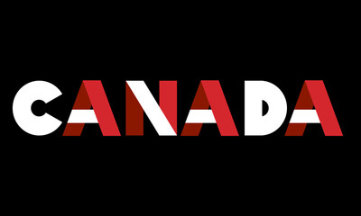 Canada text on black background - vector EPS 10