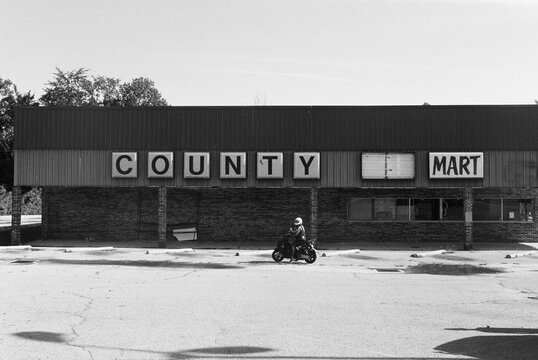 abandoned country market in small town
