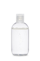 Dispenser of antibacterial gel on white background