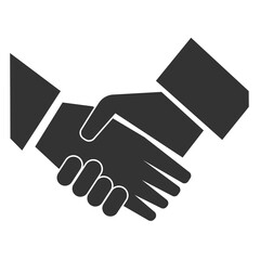 Handshake against white background. Vector flooded icon. Set of business icons.