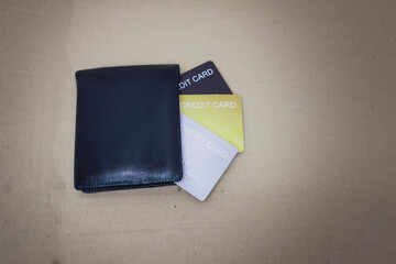 wallet with cards and money